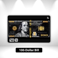 Ben Franklin - 100-Dollar Bill - Sticker Touch n Go T*G Sticker Card Skincard by Sticko Animation