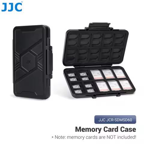JJC 60 Slots Memory Card Case for SD MicroSD Card Anti-Shock SD SDHC SDXC TF Card Holder Storage wit