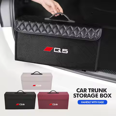 Car Trunk Storage Box Folding Portable Leather Organizer Bag For Audi TT S3 S4 QS5 RS5 RS6 B6 B7 B8