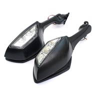 【fdhjtyhtjj】Motorcycle Rearview View Side Mirror with LED Turn Signal Light for -10R ZX10R -10R 2011
