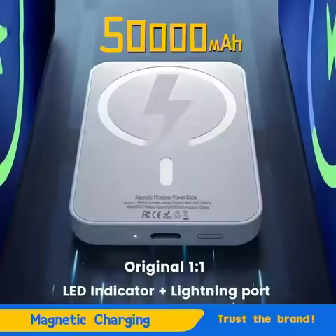 Xiaomi 500000mAh Magnetic PowerBank Wireless PD 22.5W Fast Charger For Magsafe Portable Auxiliary Ba