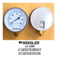 เกจวัดแรงดันPRESSUR GAUGE ยี่ห้อWEKSLER  EA14 แวคคั่มเกจ เกจวัดสูญญากาศ(Vacuum Gauge) เกจวัดแรงดูด/แ