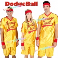-JINN- DODGEBALL A TRUE UNDERDOG STORY Cos Outfit CRAZY DODGEBALL Yellow Jersey Party Carnival Suit
