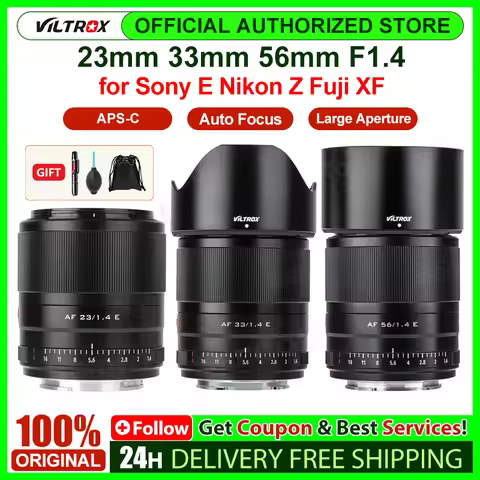 Viltrox 23mm 33mm 56mm F1.4 Auto Focus APS-C Prime Lens Large Aperture for Sony E A6400 A6600 ZV-E10