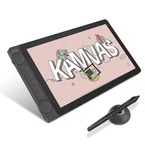 Huion Kamvas 13 Gen 3 Drawing Display 13.3" Art Tablet+Anti-sparkle Canvas Glass, 99% sRGB, PenTech 