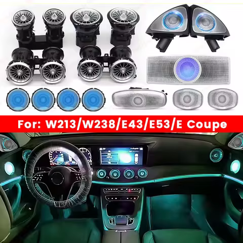 64 Colors LED Air Vents For Mercedes Benz W213 E-Class E Coupe W238 E43 E53 3D Rotating Tweeter Spea