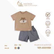 M&B (6M-3Y) Adorable, soft, cool and fashionable short sleeve Laughing Squirrel clothes set for boys
