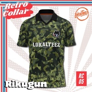 [OVERSIZED] LOKALTEEZ RC05 Japanese DOKUSU Edition RIKUGUN 280GSM Lycra Retro Collar JerseyUnisex