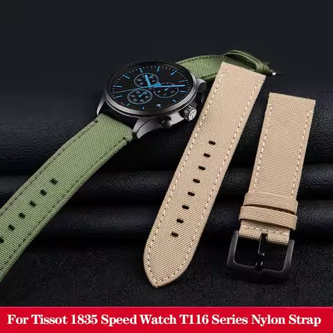 For Tissot 1835 Men's Speed Watch T116 Series T116617A Sport Bracelet Nylon Canvas Leather Strap Wat