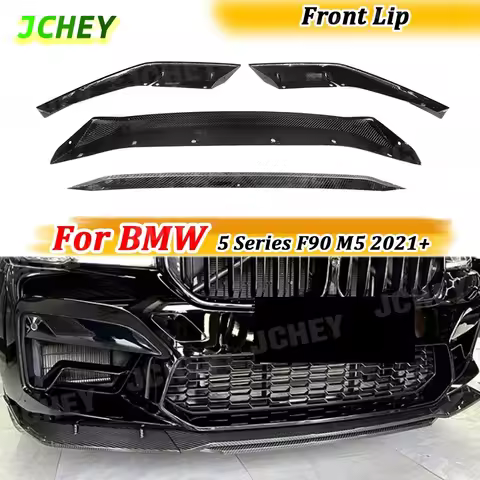 For F90 M5 Carbon Fiber Front Lip Chin Spoiler For BMW 5 Series F90 M5 2021+ M style Front Bumper Li