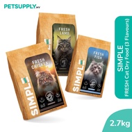 SIMPLE 2.7kg Nutrient-Rich with Added Salmon Oil Fresh Human-Grade Premium Cat Dry Food (Fish/Aussie
