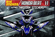 Decals Sticker Motorcycle Decals for Honda Beat 110 V1 FI017