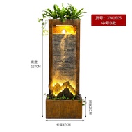 S/💲Pei Zhi Flowing Water Ornaments Living Room Water Curtain Wall Fortune Feng Shui Fountain Circulating Water Humidifie