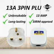 SIRIM 13A Plug Top 13A 3PIN PLUG 3 PIN PLUG 13APLUG PLUGTOP 13A 15A 20A Unbreakable Fused Kepala Plu