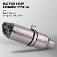 universal 51mm Escape Moto Tube Motorcycle Exhaust Muffler DB killer For R27 Tmax 500 530 560 AK550 