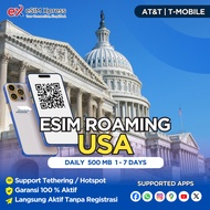 eSIM USA(Promo) Daily Unlimited 500 MB Data | eSIM Roaming Perjalanan Langsung Aktif