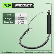 9KM 25Pcs Weedless Hooks Circle Hook Worm Hook Wacky Rig Sea Bass Hook for Wacky Rigging