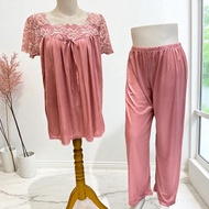 FELANCY 5022 Short Sleeve Sleepwear Set – Long Pants – Size L