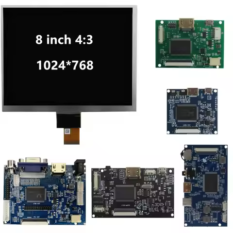 8 Inch 1024*768 IPS 4:3 Screen Display LCD Monitor Driver Control Board HDMI-Compatible For Lattepan