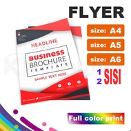 Print Flyer Brochure Advertising Paper A4 A5 A6 Print Full Color 1 2 Sides Digital High Resolution A