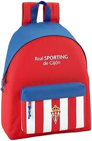 Real Sporting De Gijon Official Children's Backpack, Multicoloured (Rojo Blanco Azul), 42, Rucksack