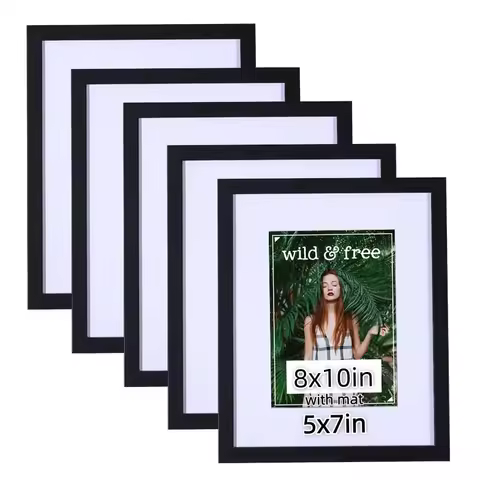 5x7 Picture Frame Set of 5 Display Pictures 8x10 Tabletop Wall Display Framing with Mat Set of 4 Wal