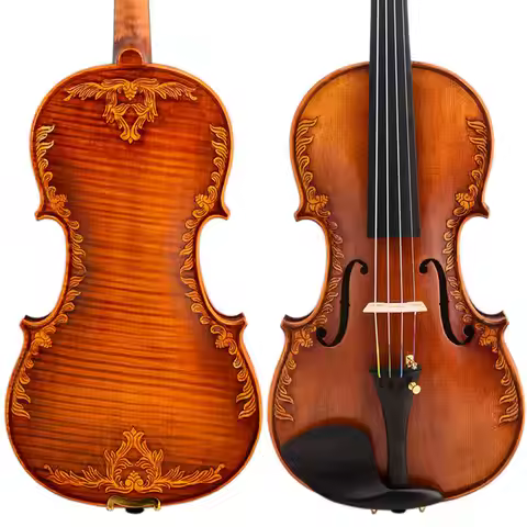 Christina Violin V07 4/4 Coffee colored carving Stradivarius 1716 Professional performance Violin Ha