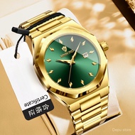 BINBOND Octagonal Men Quartz Watch, Calendar 3ATM Waterproof Business Wrist Watch