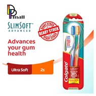 Colgate Slim Soft Advanced Toothbrush [Value Pack - 2pcs] ~ <0.01mm Ultra Soft Dual Core Slim Tip Br