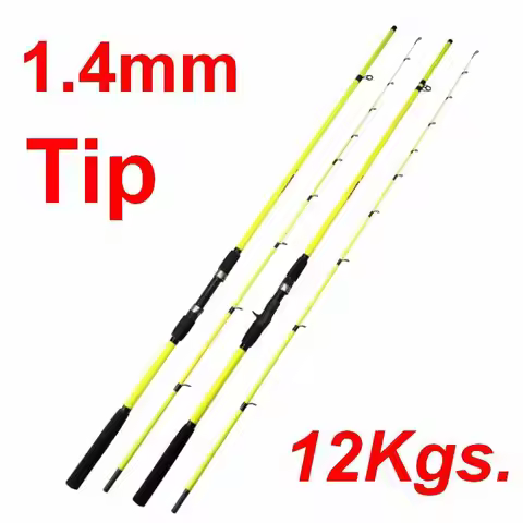 ZZ236 1.6m 1.8m 2.1m 2.4m Fishing Rod Glassfiber Straight or Gun Handle No Reel Tip Dia. 1.4mm 12Kgs