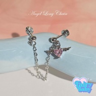Fairybaby Angel Long Chain (1 Piece) Flat Plate Can Be Worn 2 Holes Earrings Work Heart Shape With W
