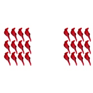 24Pcs Clip-on Artificial Red Christmas Ornaments Feathered Bird Xmas
