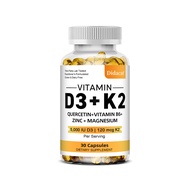 Didacat Vitamin D3+K2 Immune Support Supplement with Magnesium&Zinc - Non-GMO Formula 5000 IU Vitami