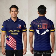 Premium Ready Stock 69Th 2026 Button Polo Shirt Merdeka Tanah Airku Malaysia Red National Mesh Free 