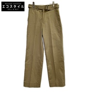 LUDLOW 23-LD23A-PT003-002-009 กางเกงชิโนผ้าฝ้าย Brezel สีเบจ พร้อมเข็มขัดและชายรุ่ย ไซส์ 0 [สินค้ามื