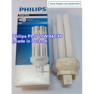 Philips Master PL-T/4P 26W/840 (Equivalent Dulux T/E Plus 26W/840) Lampu Jimat Tenaga (Buatan Poland
