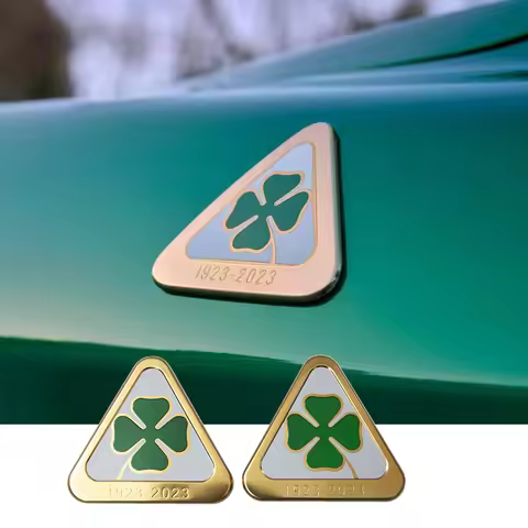Quadrifoglio 100 Years Anniversary Celebration Badge For Alfa Romeo Giulia Stelvio Exterior Fender B