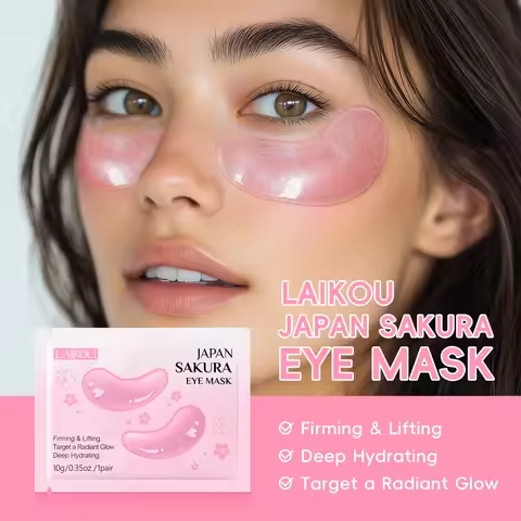 5Pairs Laikou Sakura 24K Gold Eye Mask Anti Dark Circles Remove Eye Bags Anti-Aging Moisturizing Wri