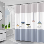 PEVA Waterproof Shower Curtain Bathroom Waterproof Curtain Free Punching Kitchen Door Curtain