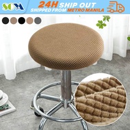Elastic Round Chair Cover Spandex Decor Removable Washable Office Dining Room Bar Stools Chairs Protector Cover Round Stool Cover Elastic Swivel Chair Covers Stretch Rotating Chairs Protector Washable Seat Case for Office Hotel Decor