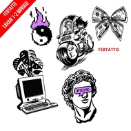 Basic Tattoos Last 5-7 Days Yinyang Temporary Tattoo Greek Statue Dollar Small Tattoo Tattoo Sticker