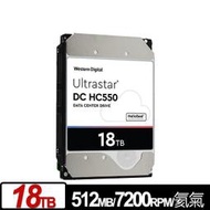 WD Ultrastar DC HC550 18TB 3.5吋 SATA 企業級硬碟 WUH721818ALE6L4