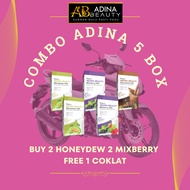 𝘾𝙤𝙢𝙗𝙤 5 Box Susu Adina Beauty HQ - 2 MIXBERRY + 2 HONEYDEW+ 1 COKLAT