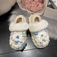 KY/16 Cotton Slippers Women's Outer WearinsFairy Style Removable Plush Winter Thermal Home Wear Outdoor Cinnamoroll Baby