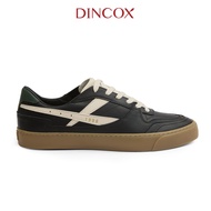 Giày Da Sneaker Nam DC39 BLACK COFFEE DINCOX Shoes Đế Bằng - Microfiber Leather