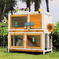 Outdoor rabbit cage household tray large villa rabbit house balcony rabbit house rabbit hutch rabbit