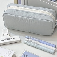 Creative Sea Salt Blue Square Pencil Case Large Capacity Multi Layer Storage Pen Box Multi Functiona