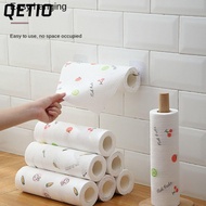 QETIO 1Roll/400Sheets Disposable Lazy Cleaning Rags, Degreased Non-woven Fabric One-Time Dishcloth, 
