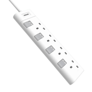 Philips 飛利浦2米拖板4位獨立開關插座 CHP3140WA/68  | 香港行貨