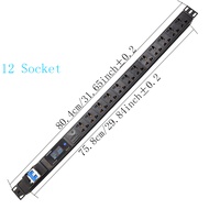 PDU Power Strip digital display power meter 16A/32A air switch with surge protection 2-12Ways Univer